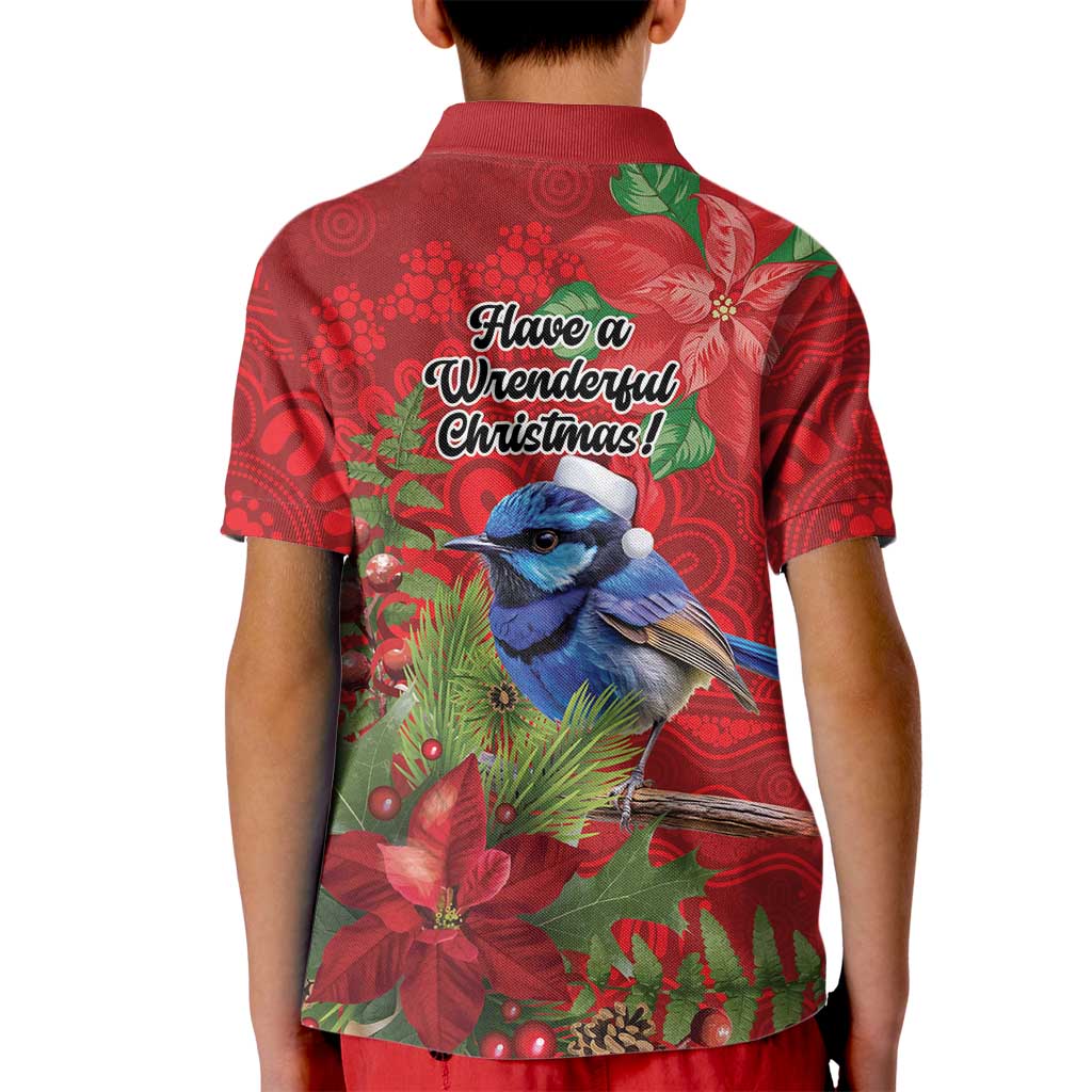 Aussie Superb Fairywren Bird Kid Polo Shirt Aboriginal Inspired Christmas - Aussie Hoodie