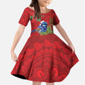 Aussie Superb Fairywren Bird Kid Short Sleeve Dress Aboriginal Inspired Christmas - Aussie Hoodie