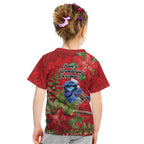 Aussie Superb Fairywren Bird Kid T Shirt Aboriginal Inspired Christmas - Aussie Hoodie