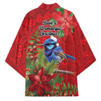 Aussie Superb Fairywren Bird Kimono Aboriginal Inspired Christmas - Aussie Hoodie