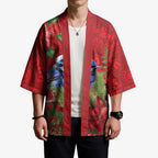 Aussie Superb Fairywren Bird Kimono Aboriginal Inspired Christmas - Aussie Hoodie