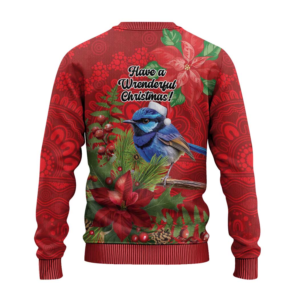 Aussie Superb Fairywren Bird Ugly Christmas Sweater Aboriginal Inspired Christmas - Aussie Hoodie