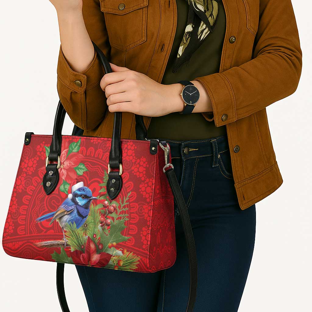 Aussie Superb Fairywren Bird Leather Bag Aboriginal Inspired Christmas - Aussie Hoodie