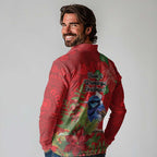 Aussie Superb Fairywren Bird Long Sleeve Polo Shirt Aboriginal Inspired Christmas - Aussie Hoodie