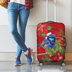 Aussie Superb Fairywren Bird Luggage Cover Aboriginal Inspired Christmas - Aussie Hoodie
