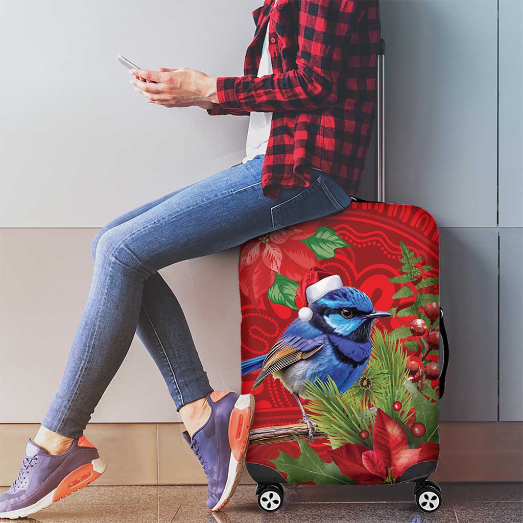 Aussie Superb Fairywren Bird Luggage Cover Aboriginal Inspired Christmas - Aussie Hoodie