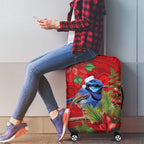 Aussie Superb Fairywren Bird Luggage Cover Aboriginal Inspired Christmas - Aussie Hoodie