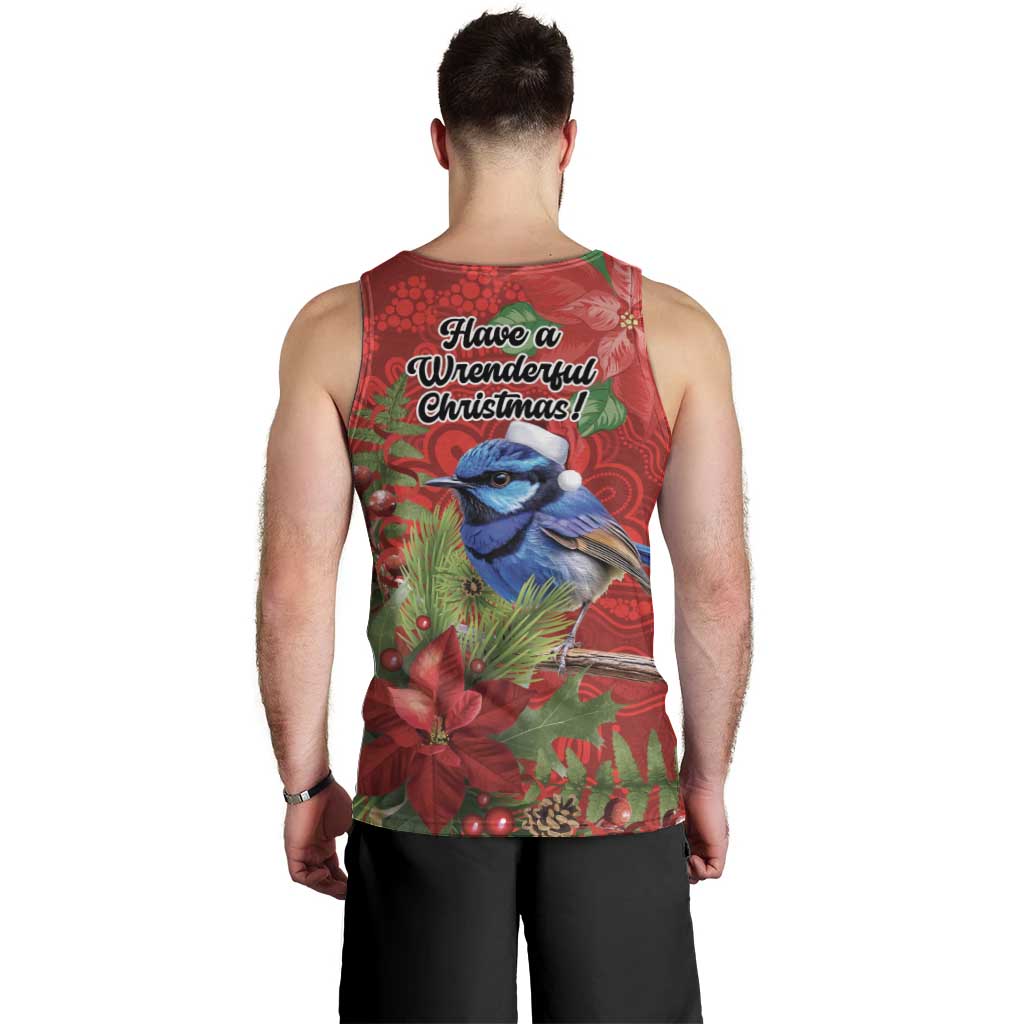Aussie Superb Fairywren Bird Men Tank Top Aboriginal Inspired Christmas - Aussie Hoodie