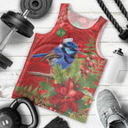 Aussie Superb Fairywren Bird Men Tank Top Aboriginal Inspired Christmas - Aussie Hoodie