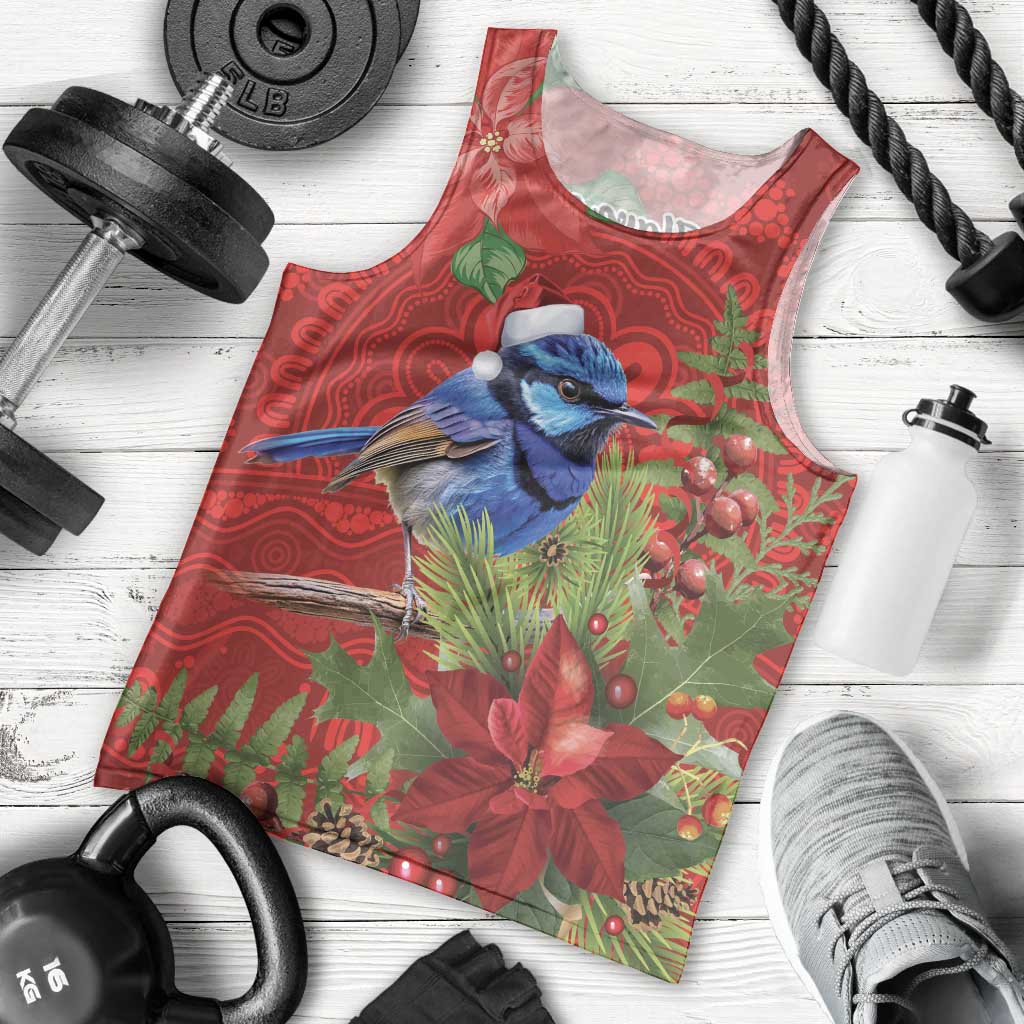 Aussie Superb Fairywren Bird Men Tank Top Aboriginal Inspired Christmas - Aussie Hoodie