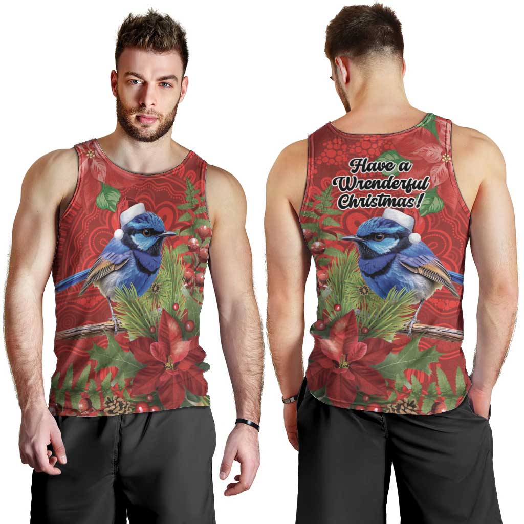Aussie Superb Fairywren Bird Men Tank Top Aboriginal Inspired Christmas - Aussie Hoodie