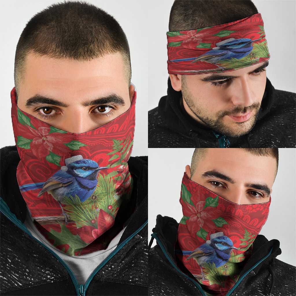 Aussie Superb Fairywren Bird Neck Gaiter Aboriginal Inspired Christmas - Aussie Hoodie