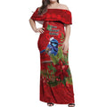 Aussie Superb Fairywren Bird Off Shoulder Maxi Dress Aboriginal Inspired Christmas - Aussie Hoodie