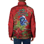 Aussie Superb Fairywren Bird Padded Jacket Aboriginal Inspired Christmas - Aussie Hoodie