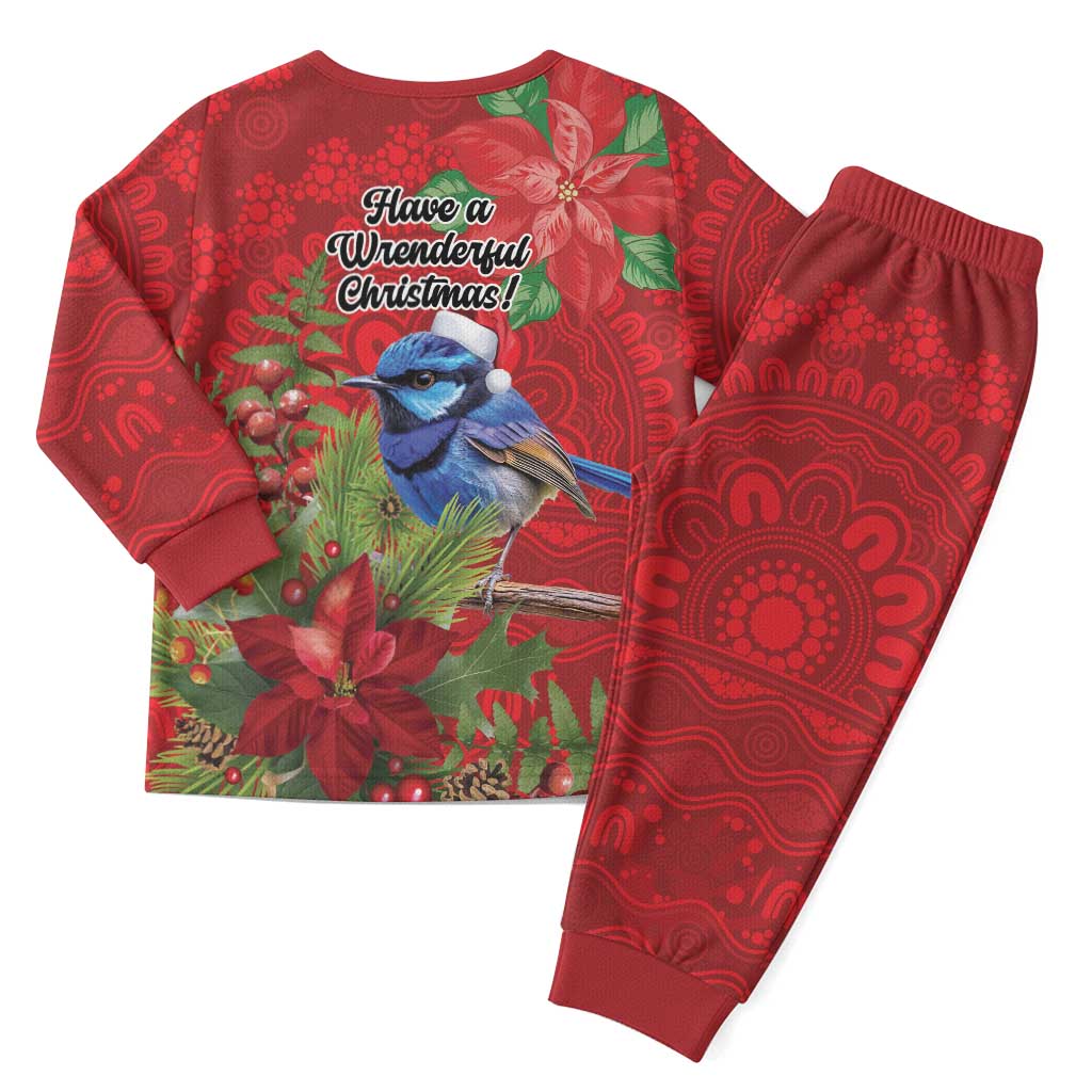 Aussie Superb Fairywren Bird Christmas Pajama Set Aboriginal Inspired Christmas - Aussie Hoodie
