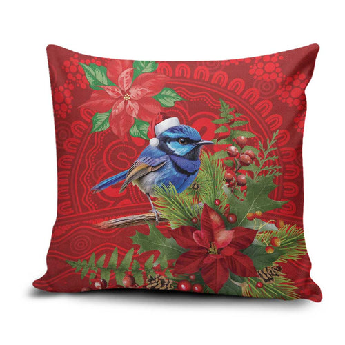 Aussie Superb Fairywren Bird Pillow Cover Aboriginal Inspired Christmas - Aussie Hoodie