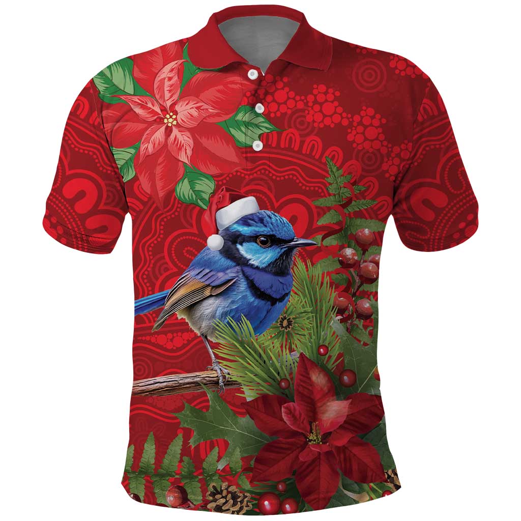 Aussie Superb Fairywren Bird Polo Shirt Aboriginal Inspired Christmas - Aussie Hoodie