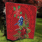 Aussie Superb Fairywren Bird Quilt Aboriginal Inspired Christmas - Aussie Hoodie