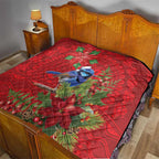 Aussie Superb Fairywren Bird Quilt Aboriginal Inspired Christmas - Aussie Hoodie