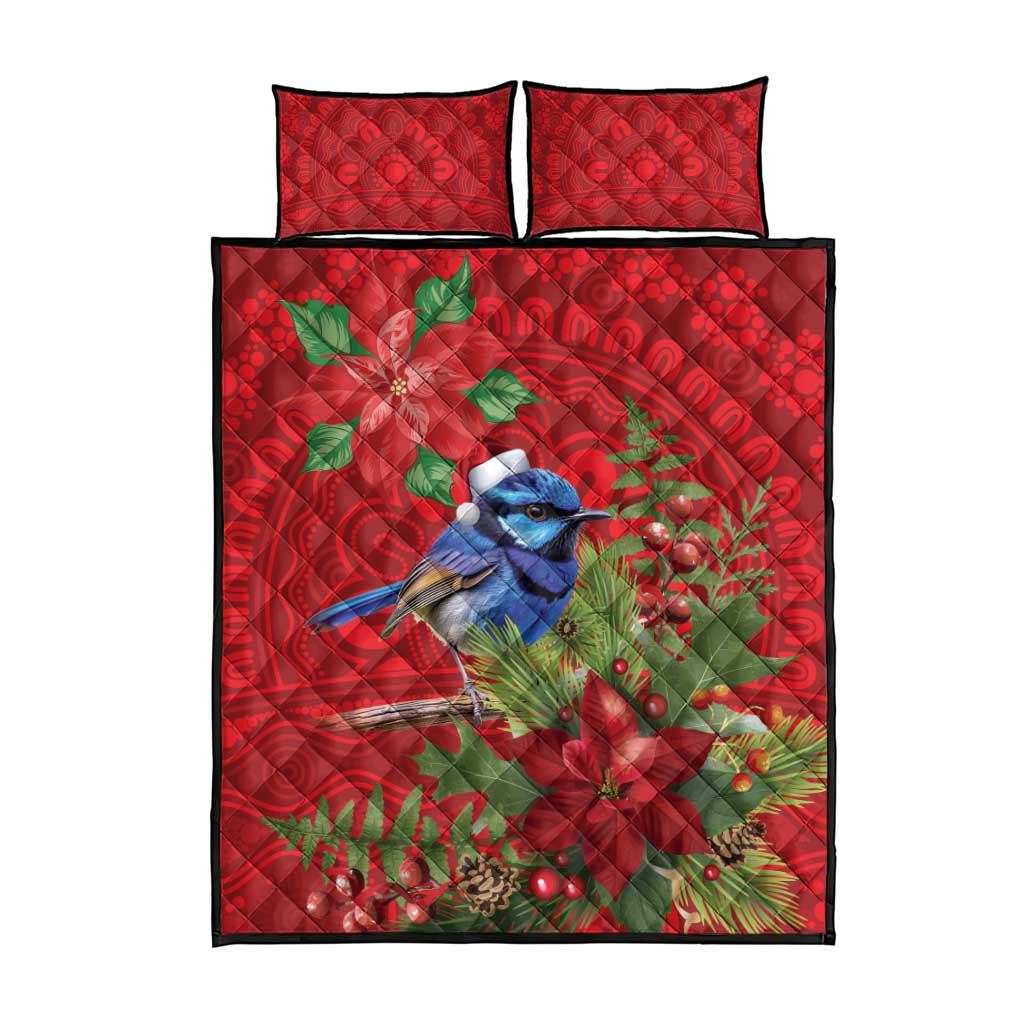 Aussie Superb Fairywren Bird Quilt Bed Set Aboriginal Inspired Christmas - Aussie Hoodie