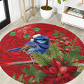 Aussie Superb Fairywren Bird Round Carpet Aboriginal Inspired Christmas - Aussie Hoodie