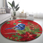 Aussie Superb Fairywren Bird Round Carpet Aboriginal Inspired Christmas - Aussie Hoodie
