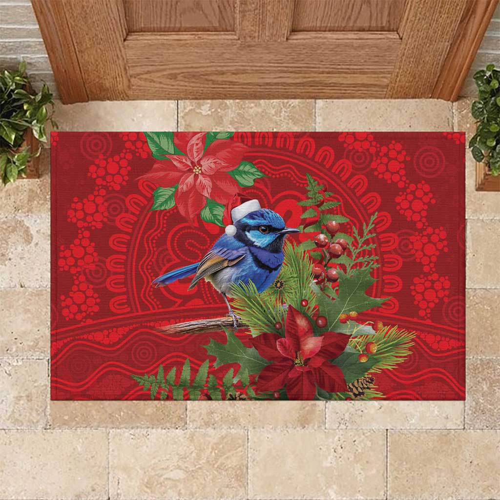 Aussie Superb Fairywren Bird Rubber Doormat Aboriginal Inspired Christmas - Aussie Hoodie