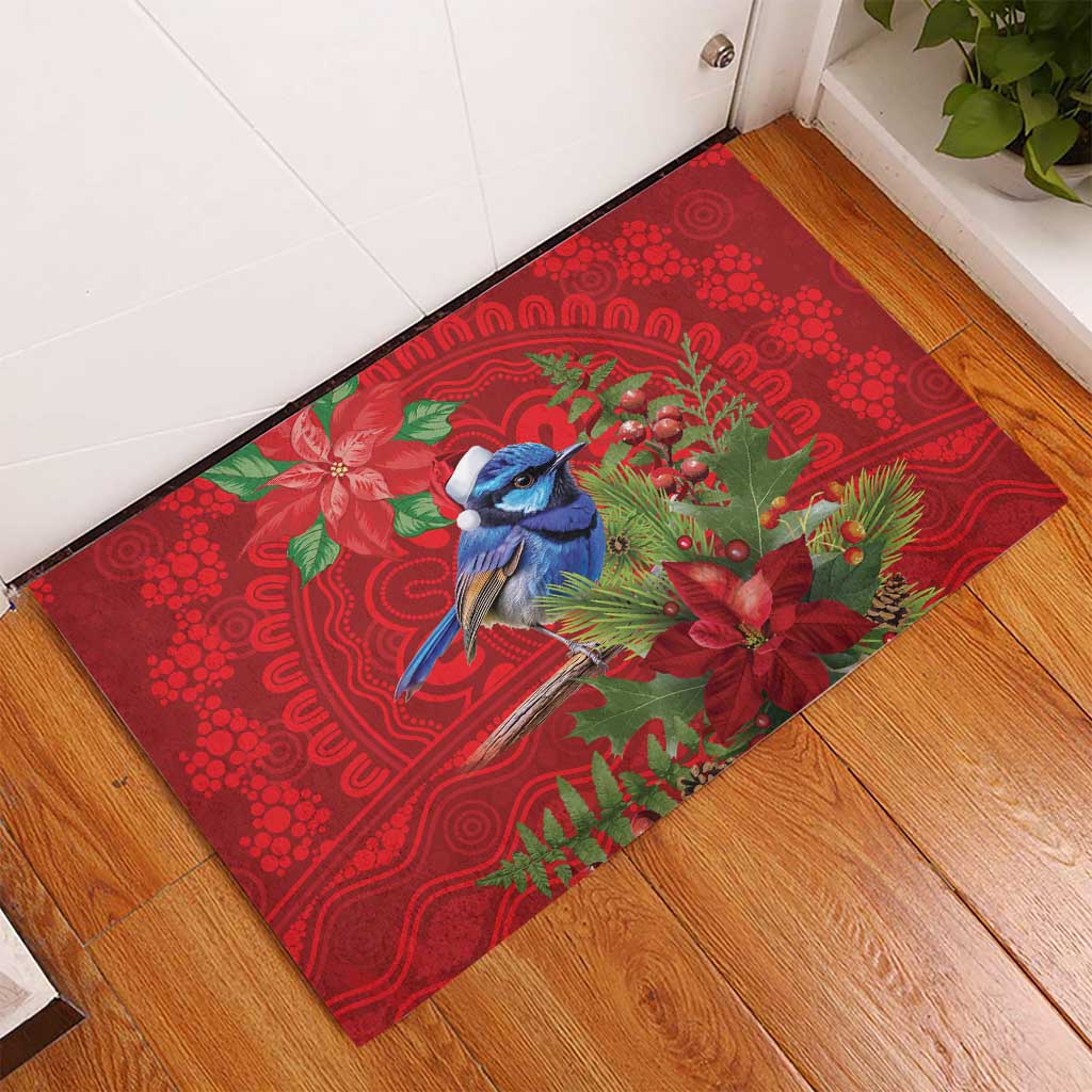 Aussie Superb Fairywren Bird Rubber Doormat Aboriginal Inspired Christmas - Aussie Hoodie
