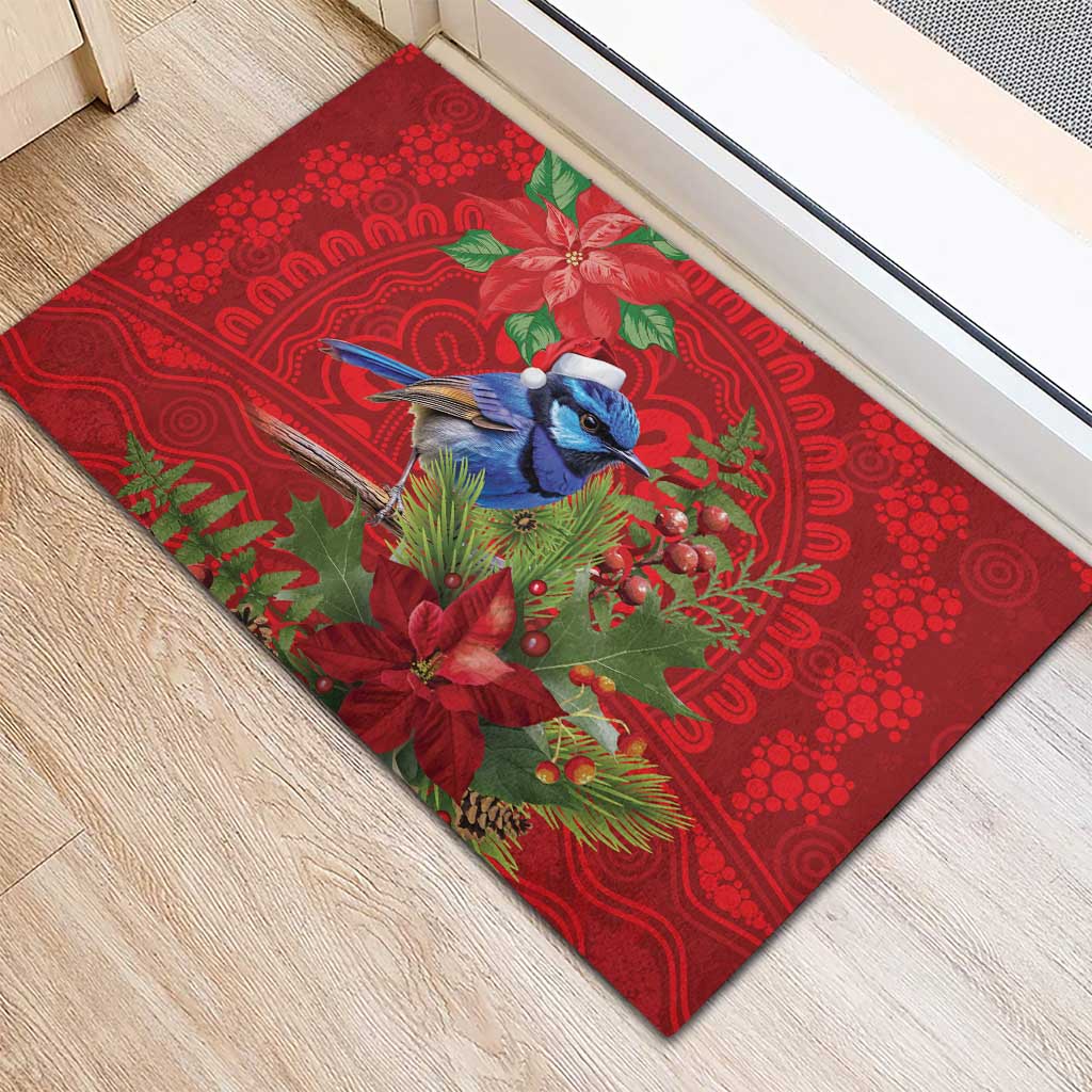 Aussie Superb Fairywren Bird Rubber Doormat Aboriginal Inspired Christmas - Aussie Hoodie