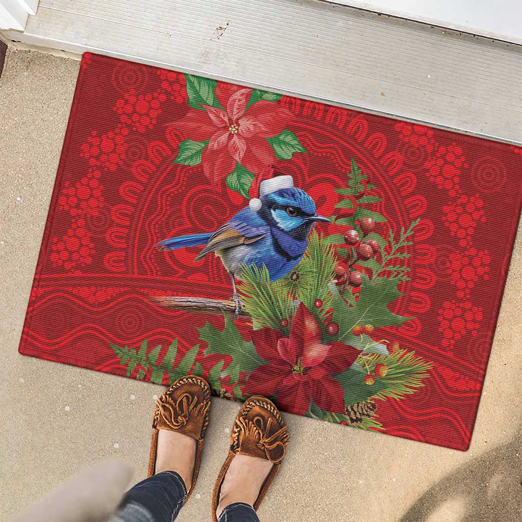 Aussie Superb Fairywren Bird Rubber Doormat Aboriginal Inspired Christmas - Aussie Hoodie