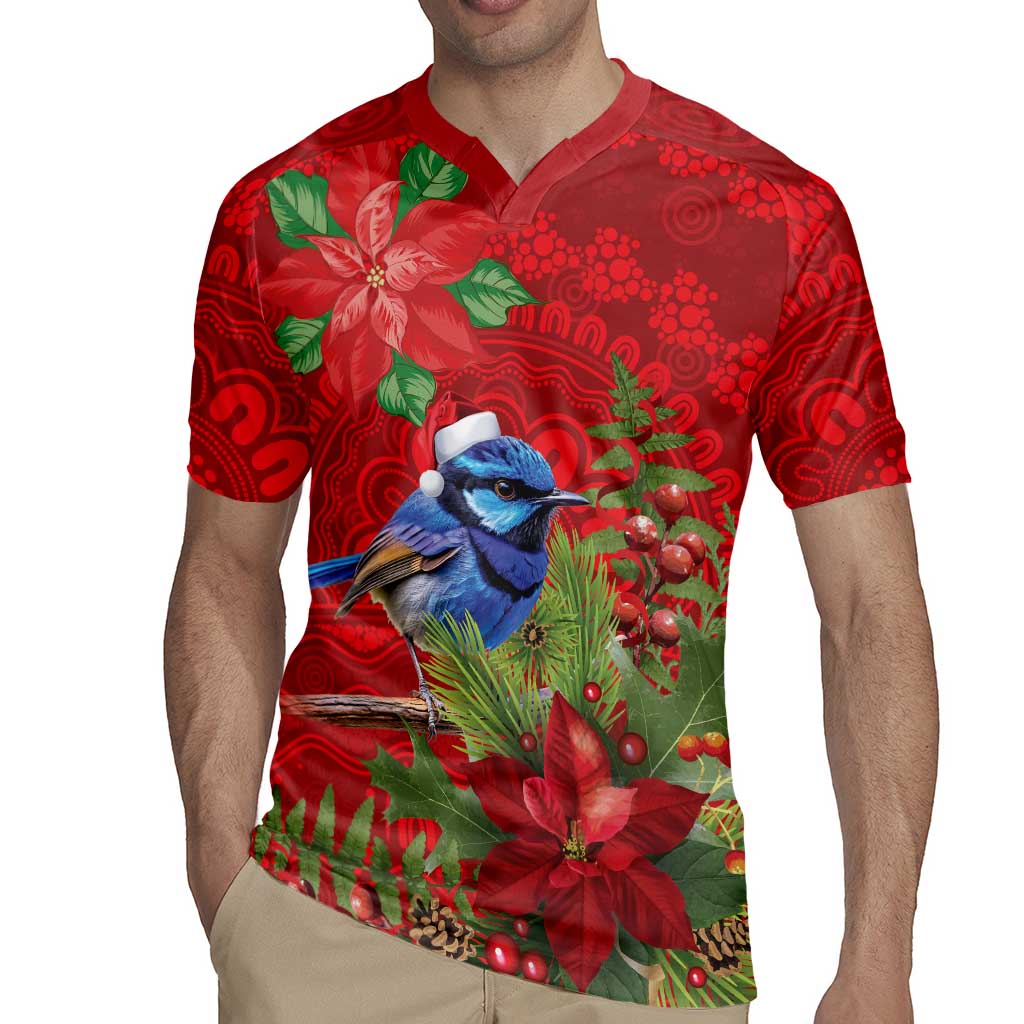 Aussie Superb Fairywren Bird Rugby Jersey Aboriginal Inspired Christmas - Aussie Hoodie