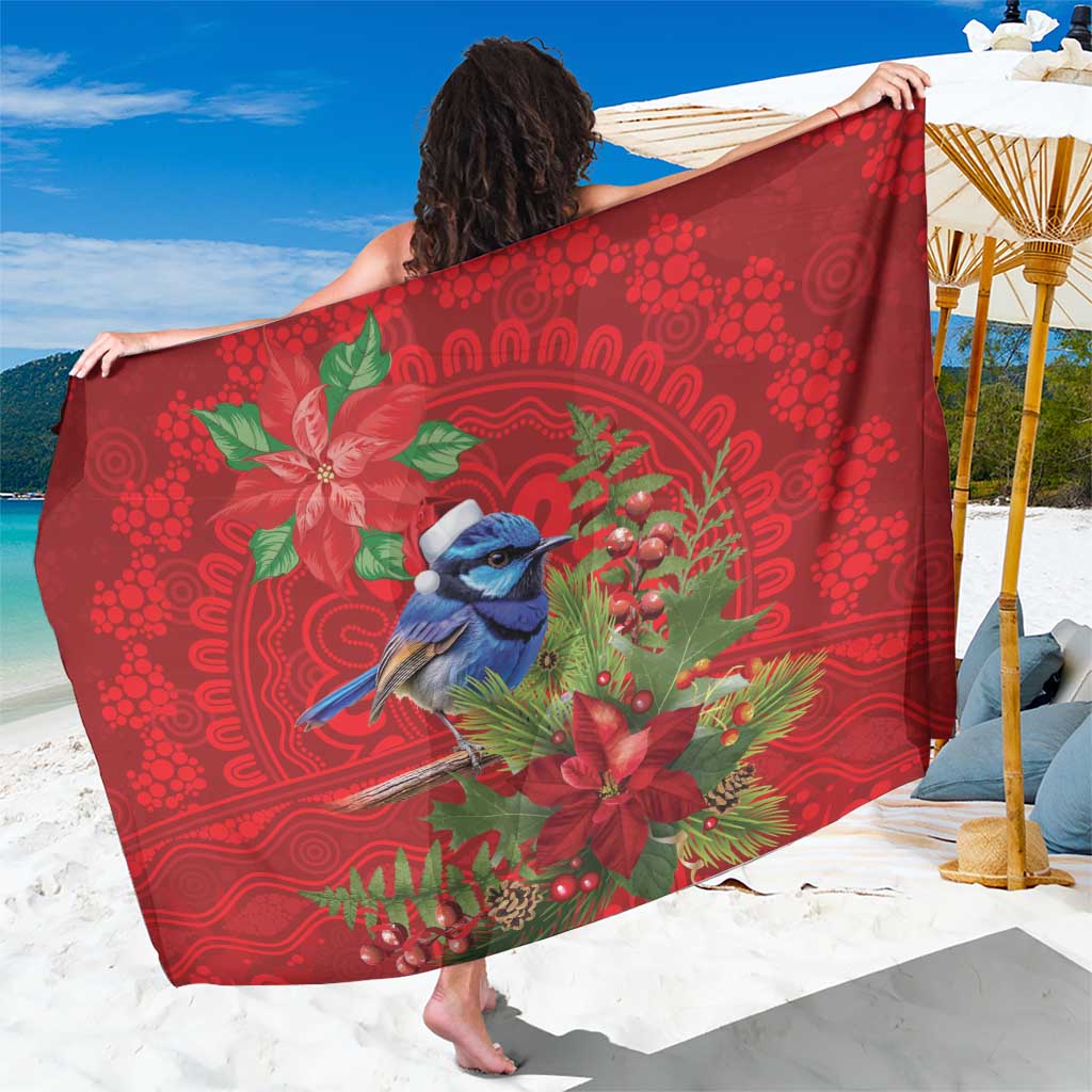Aussie Superb Fairywren Bird Sarong Aboriginal Inspired Christmas - Aussie Hoodie