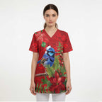 Aussie Superb Fairywren Bird Scrub Top Aboriginal Inspired Christmas - Aussie Hoodie