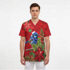Aussie Superb Fairywren Bird Scrub Top Aboriginal Inspired Christmas - Aussie Hoodie