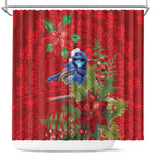 Aussie Superb Fairywren Bird Shower Curtain Aboriginal Inspired Christmas - Aussie Hoodie