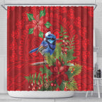 Aussie Superb Fairywren Bird Shower Curtain Aboriginal Inspired Christmas - Aussie Hoodie