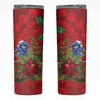 Aussie Superb Fairywren Bird Skinny Tumbler Aboriginal Inspired Christmas - Aussie Hoodie