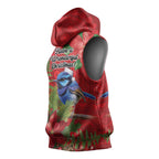 Aussie Superb Fairywren Bird Sleeveless Hoodie Aboriginal Inspired Christmas - Aussie Hoodie