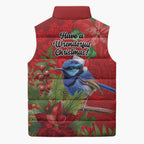 Aussie Superb Fairywren Bird Sleeveless Puffer Jacket Aboriginal Inspired Christmas - Aussie Hoodie