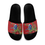 Aussie Superb Fairywren Bird Slide Sandals Aboriginal Inspired Christmas - Aussie Hoodie