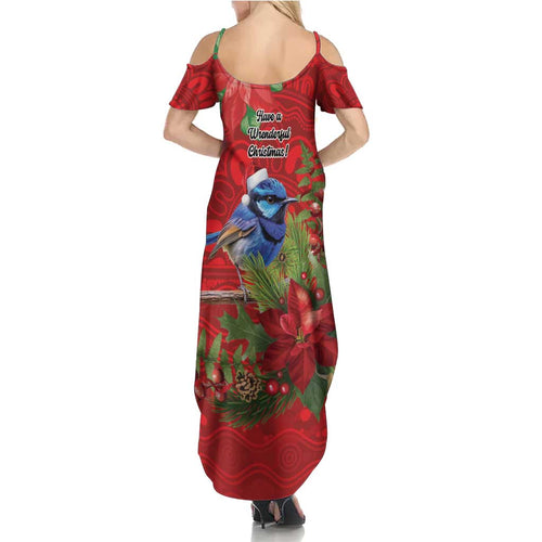Aussie Superb Fairywren Bird Summer Maxi Dress Aboriginal Inspired Christmas - Aussie Hoodie