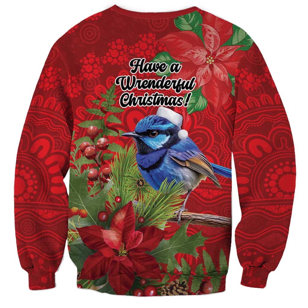 Aussie Superb Fairywren Bird Sweatshirt Aboriginal Inspired Christmas - Aussie Hoodie