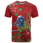 Aussie Superb Fairywren Bird T Shirt Aboriginal Inspired Christmas - Aussie Hoodie