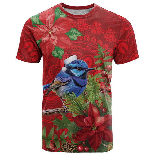 Aussie Superb Fairywren Bird T Shirt Aboriginal Inspired Christmas - Aussie Hoodie