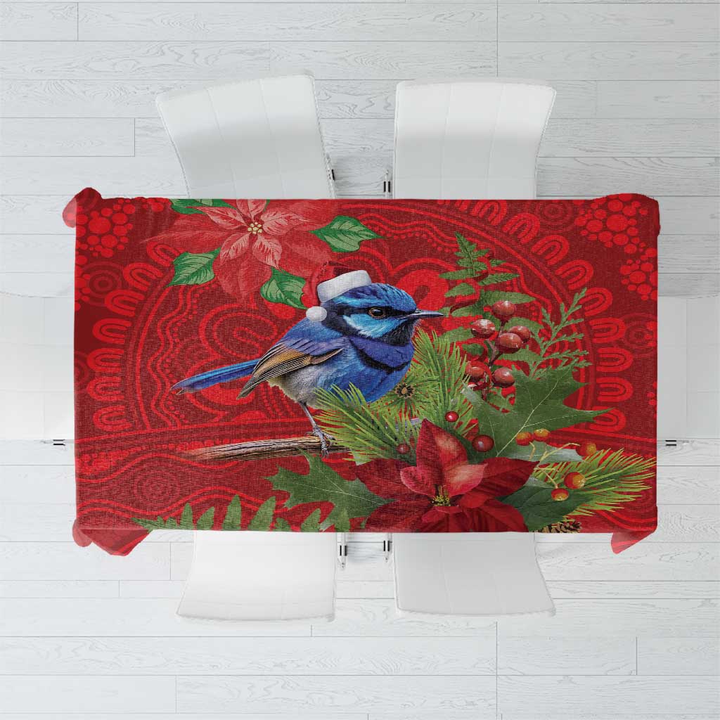 Aussie Superb Fairywren Bird Tablecloth Aboriginal Inspired Christmas - Aussie Hoodie
