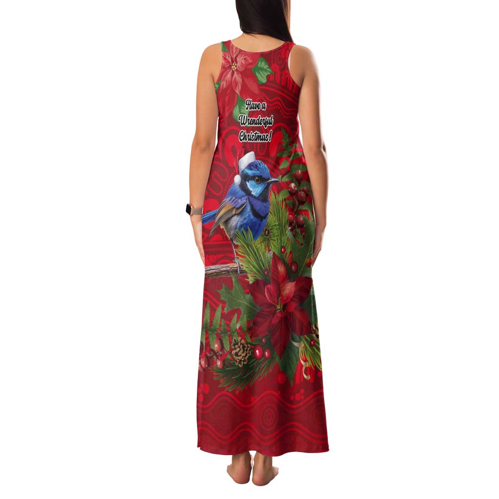 Aussie Superb Fairywren Bird Tank Maxi Dress Aboriginal Inspired Christmas - Aussie Hoodie