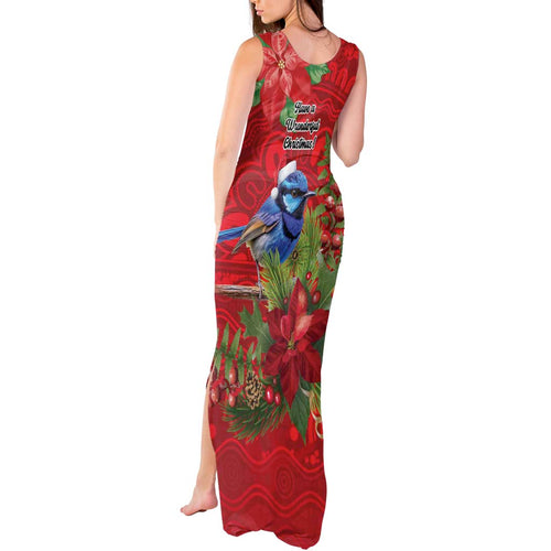 Aussie Superb Fairywren Bird Tank Maxi Dress Aboriginal Inspired Christmas - Aussie Hoodie