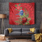 Aussie Superb Fairywren Bird Tapestry Aboriginal Inspired Christmas - Aussie Hoodie