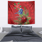 Aussie Superb Fairywren Bird Tapestry Aboriginal Inspired Christmas - Aussie Hoodie