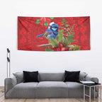 Aussie Superb Fairywren Bird Tapestry Aboriginal Inspired Christmas - Aussie Hoodie